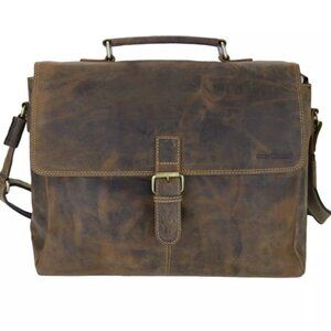 Greenburry Vintage 1656-25 Leather Briefcase Shoulder Bag Crossbody Bag